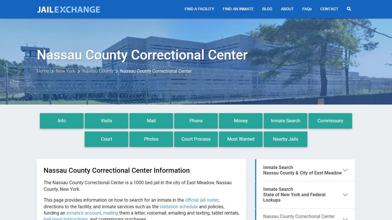Nassau County Correctional Center, NY Inmate Search, Information